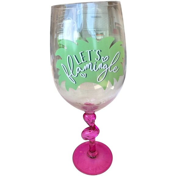 1-pc. Flamingo Theme 16 oz. Wine Glass w/Translucent Flamingo Stem 9" Tall (NWB) - Picture 2 of 15